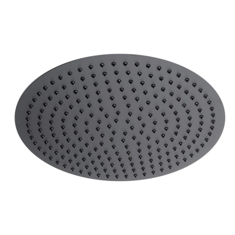 16" Black Matte Stainless Steel Ultra-Thin Rain Shower Head