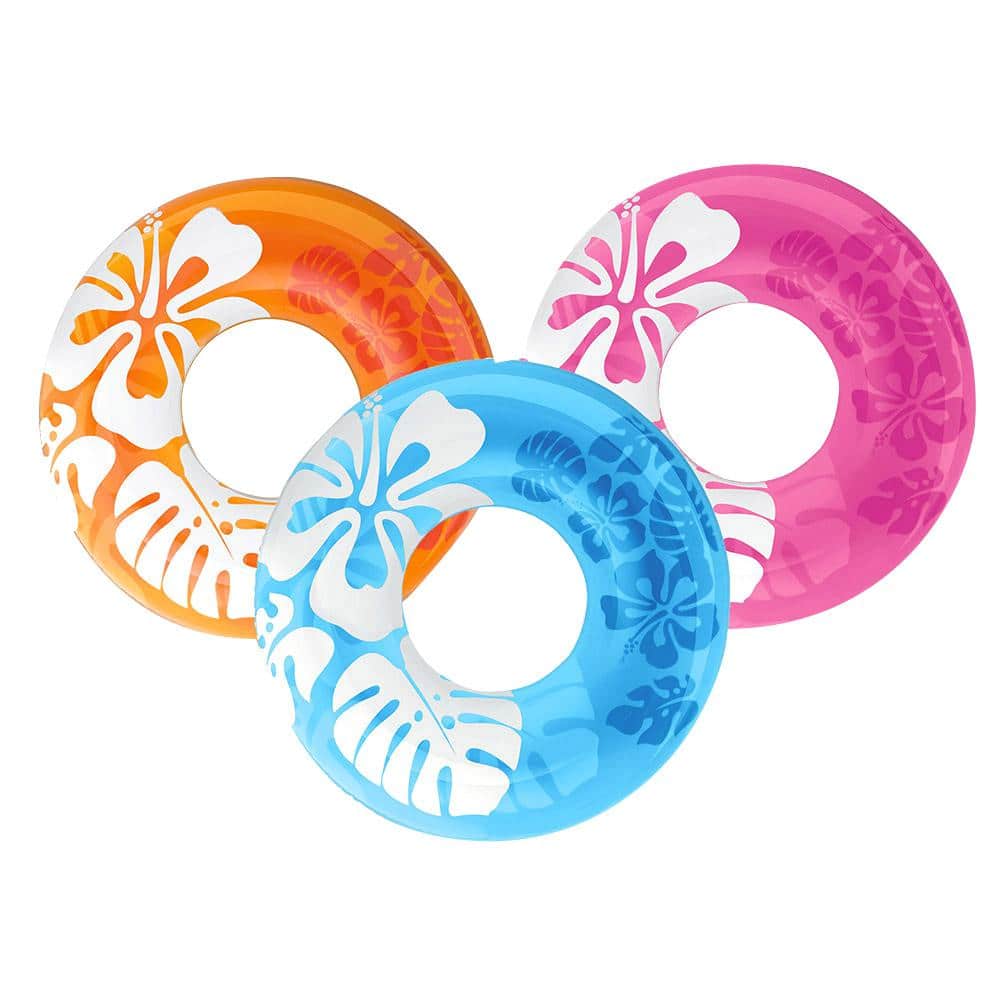 Colorful Transparent Inflatable Swimming Pool Tube Raft (3-Pack) price history on PriceWatchPro