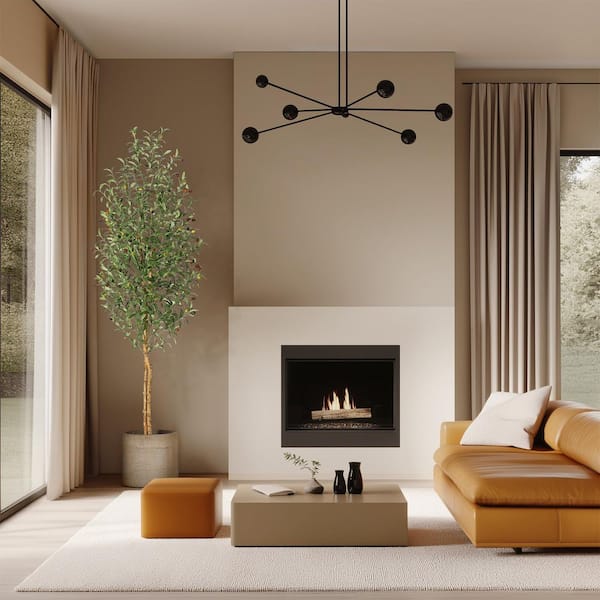 Unbranded Artificial Tree 7 ft. Artificial Olive Tree with Natural Wood Trunk and Fruits, Faux Plant in White Pot for Home Decor