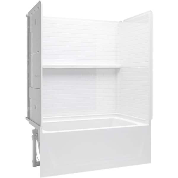 Sterling Traverse 60 in. x 32 in. x 79 in. 4-Piece Vikrell Bath and Shower Kit with Left Hand Drain in White