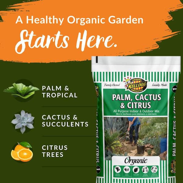 Kellogg Garden Organics Organic Palm, Cactus and Citrus All Purpose Indoor  and Outdoor Soil Mix 1 cu. ft., OMRI Listed 137 - The Home Depot