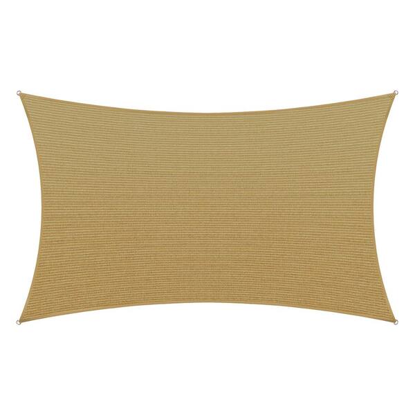 AMGO 10 ft. x 13 ft. Sand Beige Rectangle Shade Sail