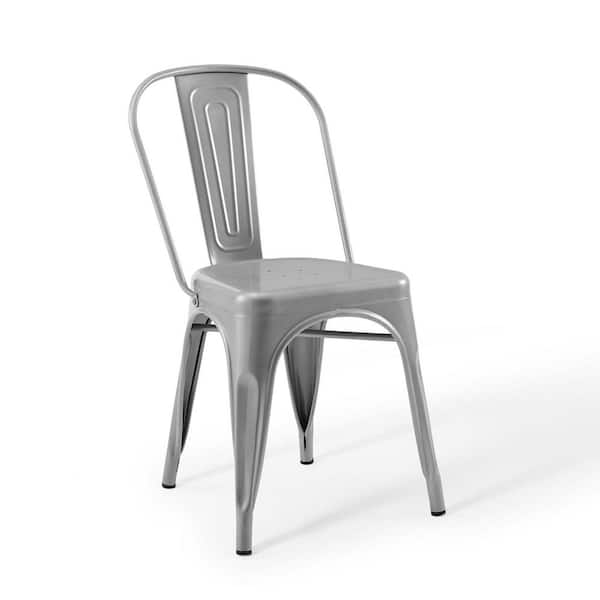 MODWAY Promenade Bistro Silver Dining Side Chair (Set of 2)