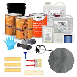 1.5 gal. Manatee Gloss 2 Part Epoxy 300 sq. ft. Metallic Interior Concrete Basement and Garage Epoxy Floor Paint Kit