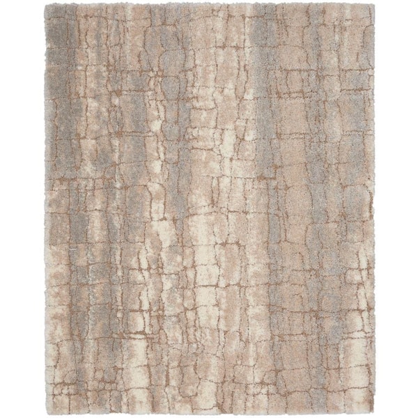 Dreamy Shag Ivory Beige 8 ft. x 10 ft. All-over design Contemporary Area Rug