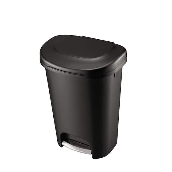 13 Gal. Black Indoor Step-On Trash Can for Kitchen/Offices/Classrooms/ Household Environments