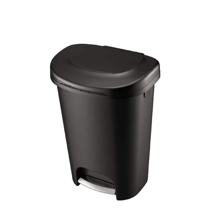Rubbermaid 13 Gal. Black Indoor Step-On Trash Can