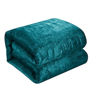 Green Solid Color Queen Polyester Duvet Cover Set