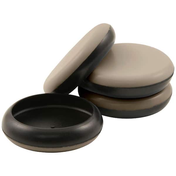 Unbranded 1-7/8 in. x 2-1/8 in. Round Cupped Mover with Adhesive (4 per Pack)