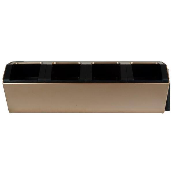 Pride Garden Products Vesi 7 in. L x 22.5 in. W x 7 in. H Gold Plastic Self-Watering Wall Planter