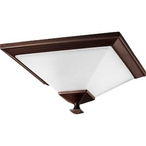 North Park 1-Light Venetian Bronze Flush Mount with Etched Glass