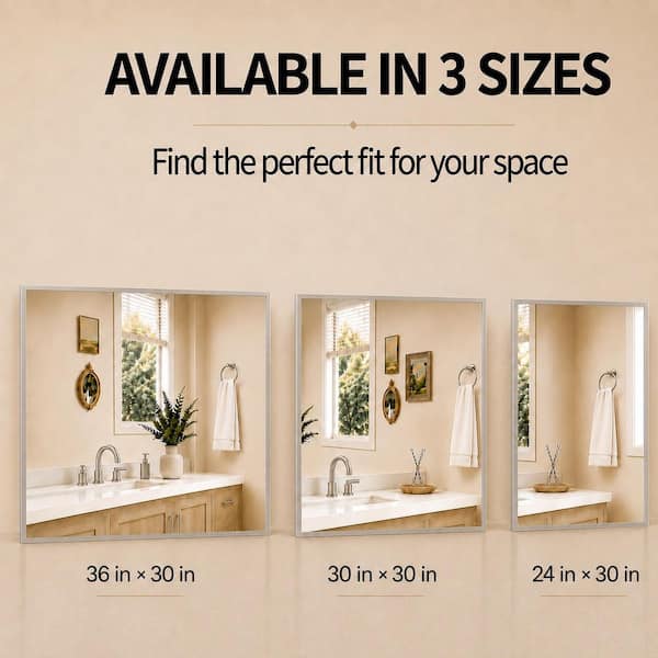 TaiMei 36 in. W x 30 in. H Rectangular Framed Wall Bathroom Vanity
