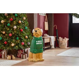 2.5 ft. LED Golden Retriever Holiday Porch Greeter