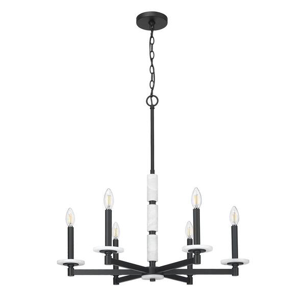 Filament Design - Kaden 6 Light Matte Black Chandelier for Indoor Use with No Bulbs Included