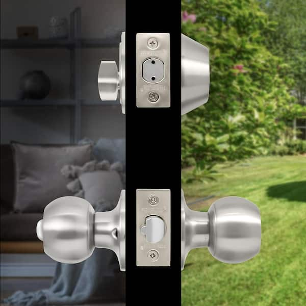 Door Knob Combo Lock Set with Deadbolt and 6 Keys Stainless Steel