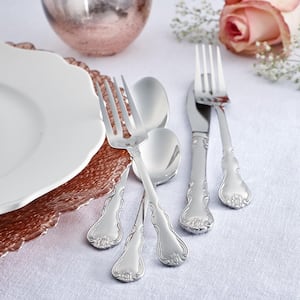 Bouquet 46-Piece Silver Stainless Steel Flatware Set (Service for 8)