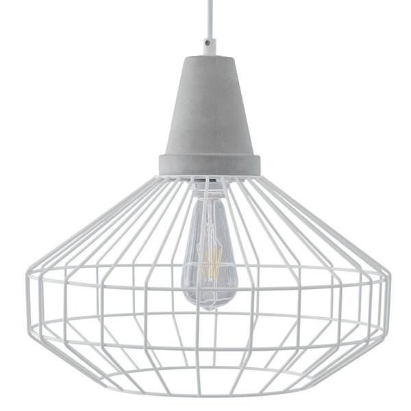 Southern Enterprises Chimm 2-Light White and Cement Gray Cage Pendant (2-Piece Set)