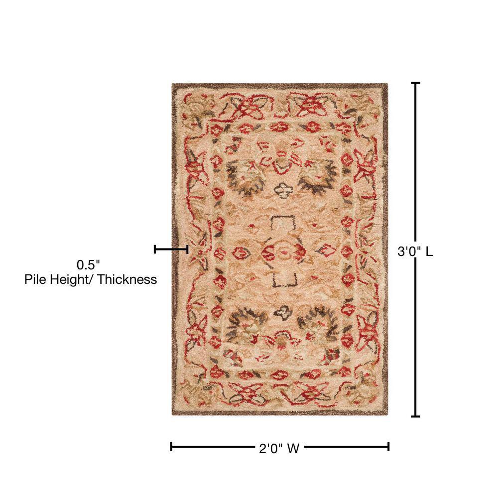 Handmade Tufted Beige Wool Rectangular Accent Rug 2' x 3'