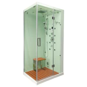 Jupiter Plus 43 in. x 31 in. x 86 in. Steam Shower Enclosure Kit in White with Right Hand Side Unit