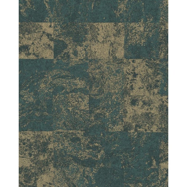 Walls Republic Metallic WeatheRed Grid Wallpaper Green Paper Strippable Roll (Covers 57 sq. ft.)