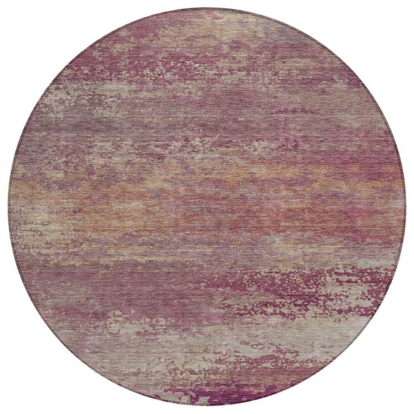 Chantille Machine Washable Indoor/Outdoor Abstract ACN2071 Merlot 8 ft. x 8 ft. Area Rug