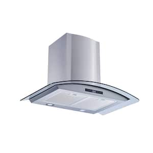 30 in. 475 CFM Convertible Stainless Steel/Glass Wall Mount Range Hood with Mesh Filters and Touch Sensor Control