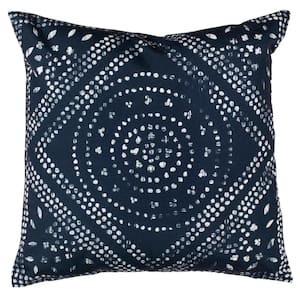 Mallory Deep Blue/White 16 in. x 16 in. Throw Pillow