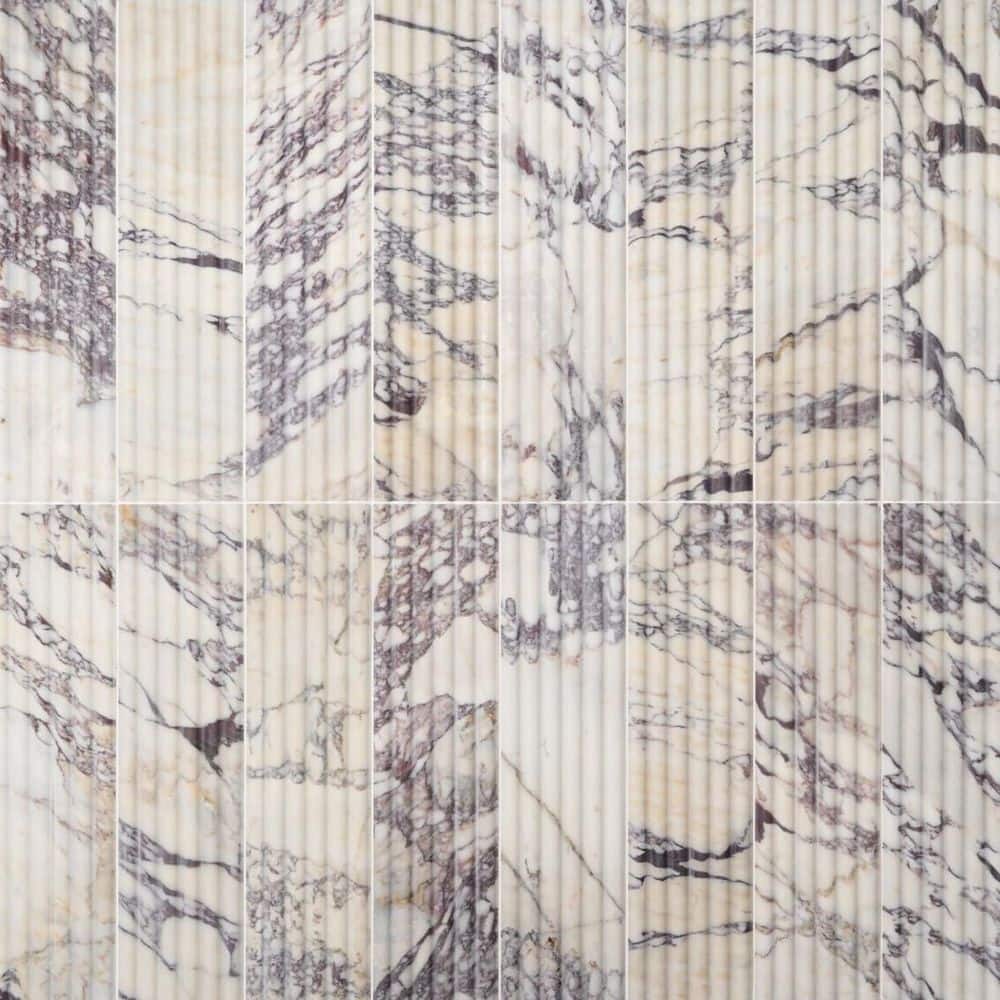 Calacatta Viola 5.94 in. x 24 in. Fluted Honed Marble Wall Tile (5 Sq. Ft. / Case) price history on PriceWatchPro