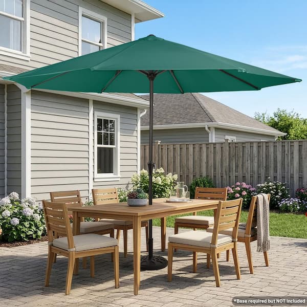 commercial patio table with umbrella Lila 5 Piece Commercial Outdoor Patio Dining Set with 47 Tempered Glass Patio Table with Umbrella Hole and 4 Black Triple Slat Chairs