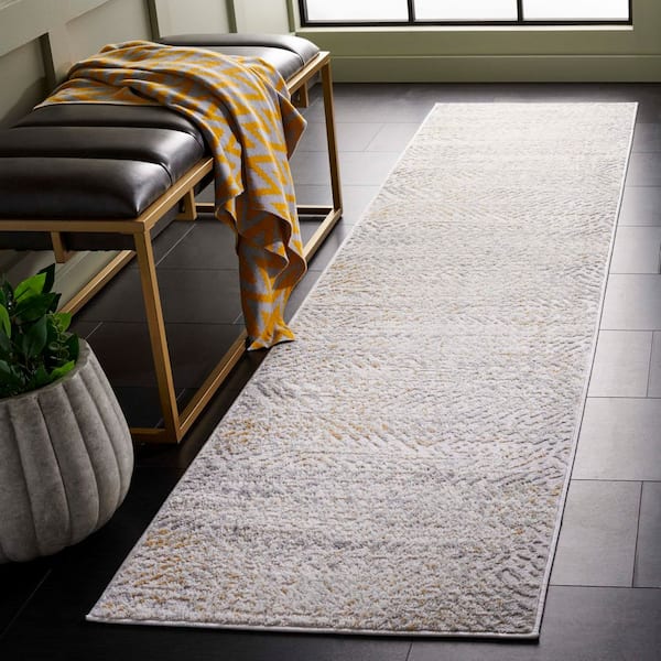 Palma 2 ft. x 9 ft. Beige/Light Gray Distressed Diamond Runner Rug