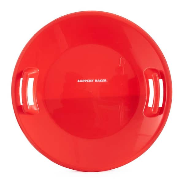 Unbranded Downhill Pro Adults and Kids Plastic Saucer Disc Snow Sled, Red
