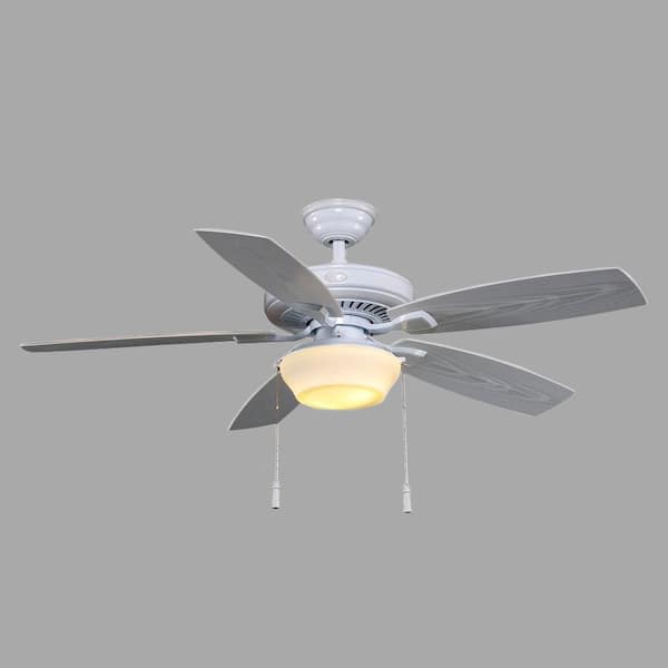 Hampton Bay Gazebo II 52 in. Indoor/Outdoor White Ceiling Fan with Light Kit