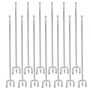 10 in. x 1/4 in. Zinc-Plated Steel Straight Pegboards Hooks (12-Pack)