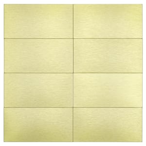 Elixir Individual Gold Aluminum 3 in. x 6 in. Metal Peel and Stick Tile (8 sq. ft./64-Pack)