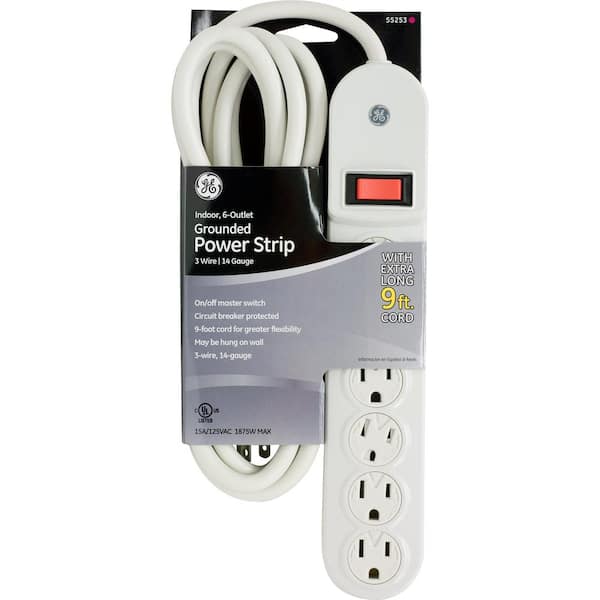 3-Outlet Power Strip with Safety Cover - 3ft, Fospower 3-Prong 1625W Grounded Wall Outlet with Extension Cord and 90 Degree AC