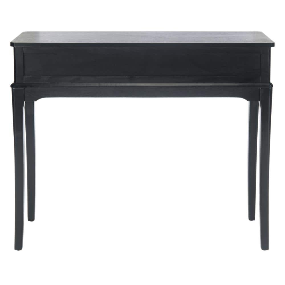 Opal 39'' Rich Black Wood and Metal Console Table with Storage