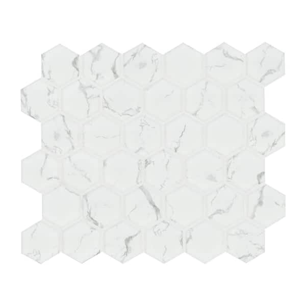 MSI Carrara White Hexagon 12 in. x 12 in. Matte Porcelain Mesh-Mounted Mosaic Floor and Wall Tile (14.85 square feet / case)