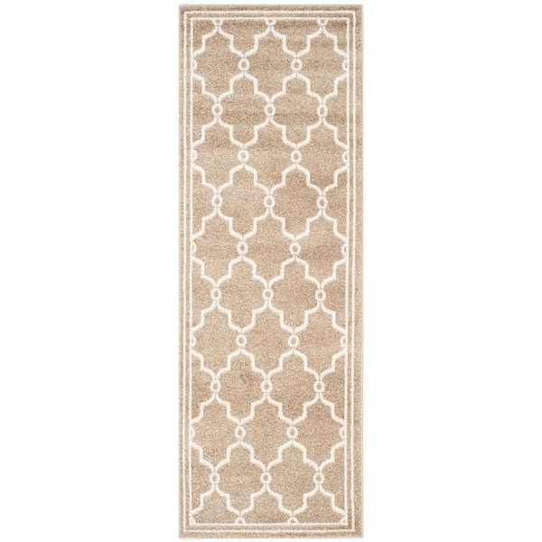 SAFAVIEH Amherst Wheat/Beige 2 ft. x 7 ft. Geometric Diamond Runner Rug