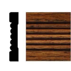 7/16 in. x 2-1/4 in. x 7 ft. Oak Fluted Casing Chestnut Stain Moulding