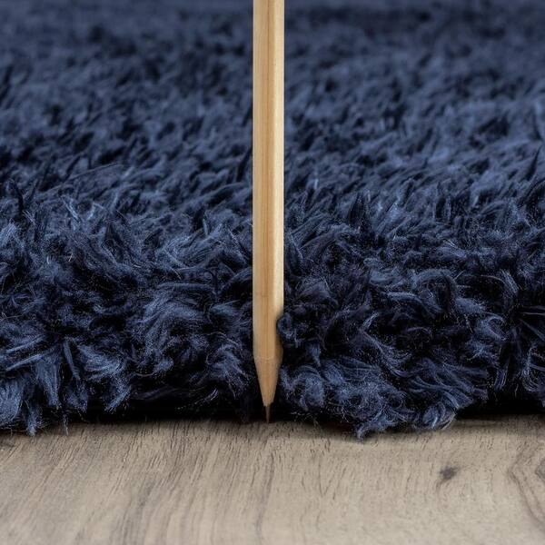 Heavenly Shag Solid Navy 5 ft. x 8 ft. Indoor Area Rug