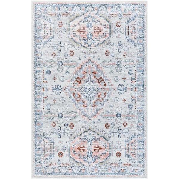 Unique Loom Kamala Washable Oriental Ivory 6 ft. 1 in. x 9 ft. Area Rug