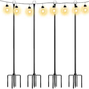 9.4 ft. Outdoor String Light Poles for Patio, Garden, Yard Flagpole 4 Pack