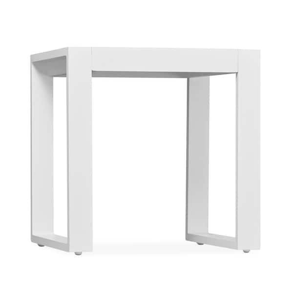 alleen meerderheid shit Real Flame Baltic White Square Powder Coated Aluminum Outdoor Side Table  (Set of 2)-9625-WHT - The Home Depot