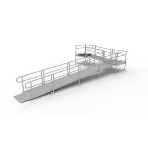 EZ-ACCESS PATHWAY 30 ft. L-Shaped Aluminum Wheelchair Ramp Kit with ...