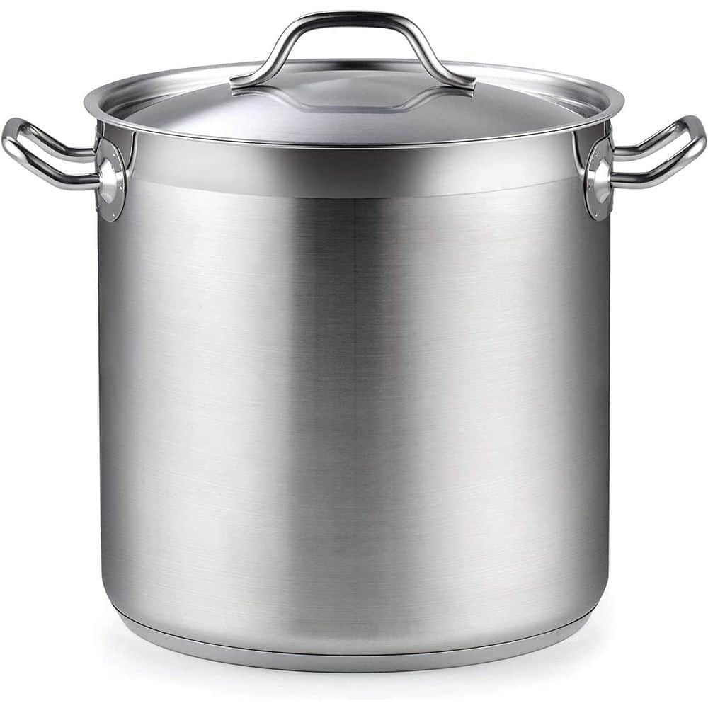 11 Quart Silver Stainless Steel Induction Stockpot with Lid