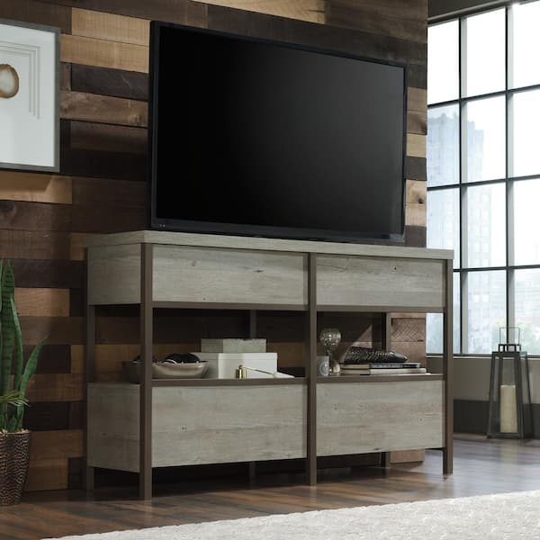 SAUDER Manhattan Gate 60 in. Mystic Oak Particle Board TV Stand with 4 Drawer Fits TVs Up to 60 in. with Cable Management