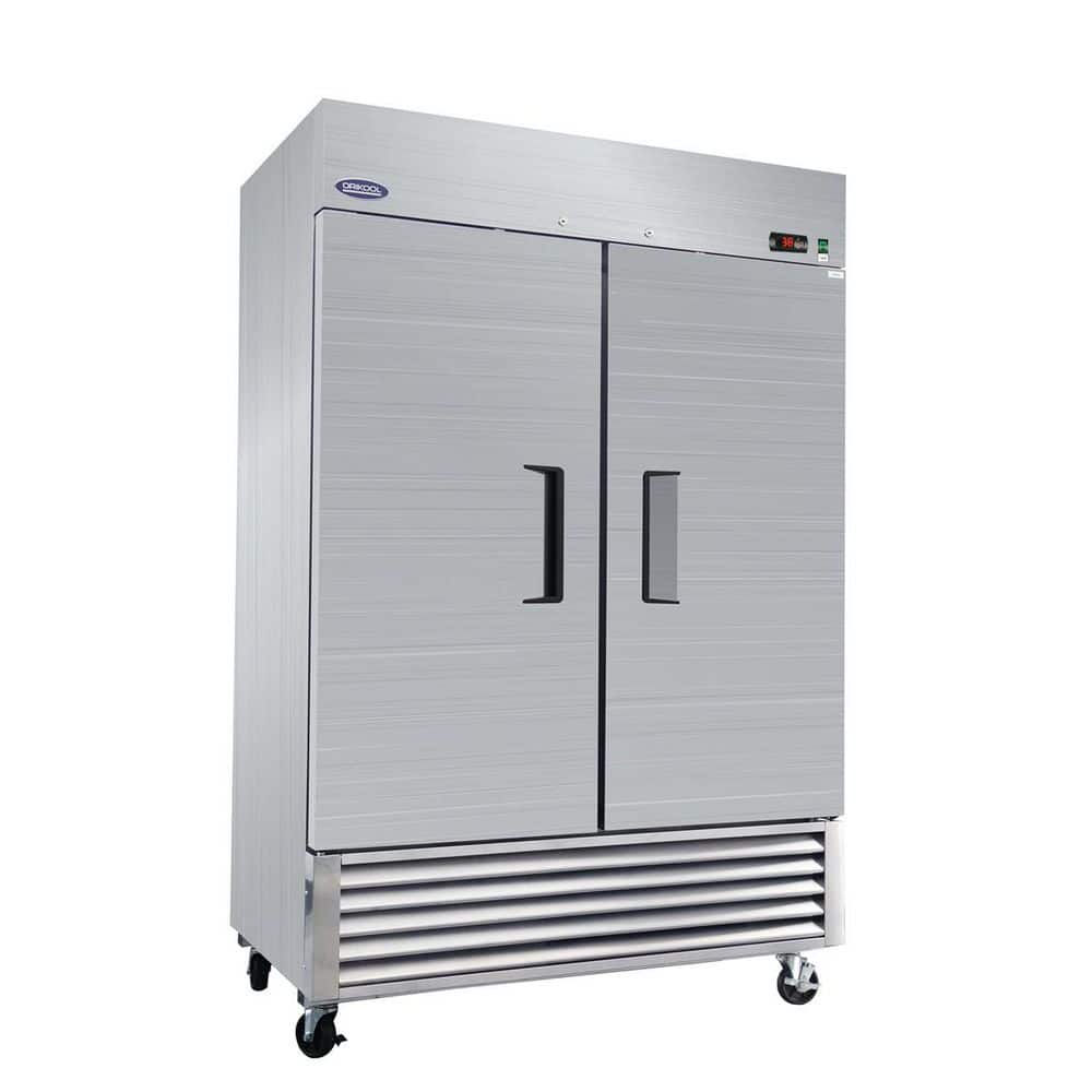 54 in. 49 cu. ft. Commercial Refrigerator in Stainless Steel with Auto Defrost, 32Â°F to 44Â°F