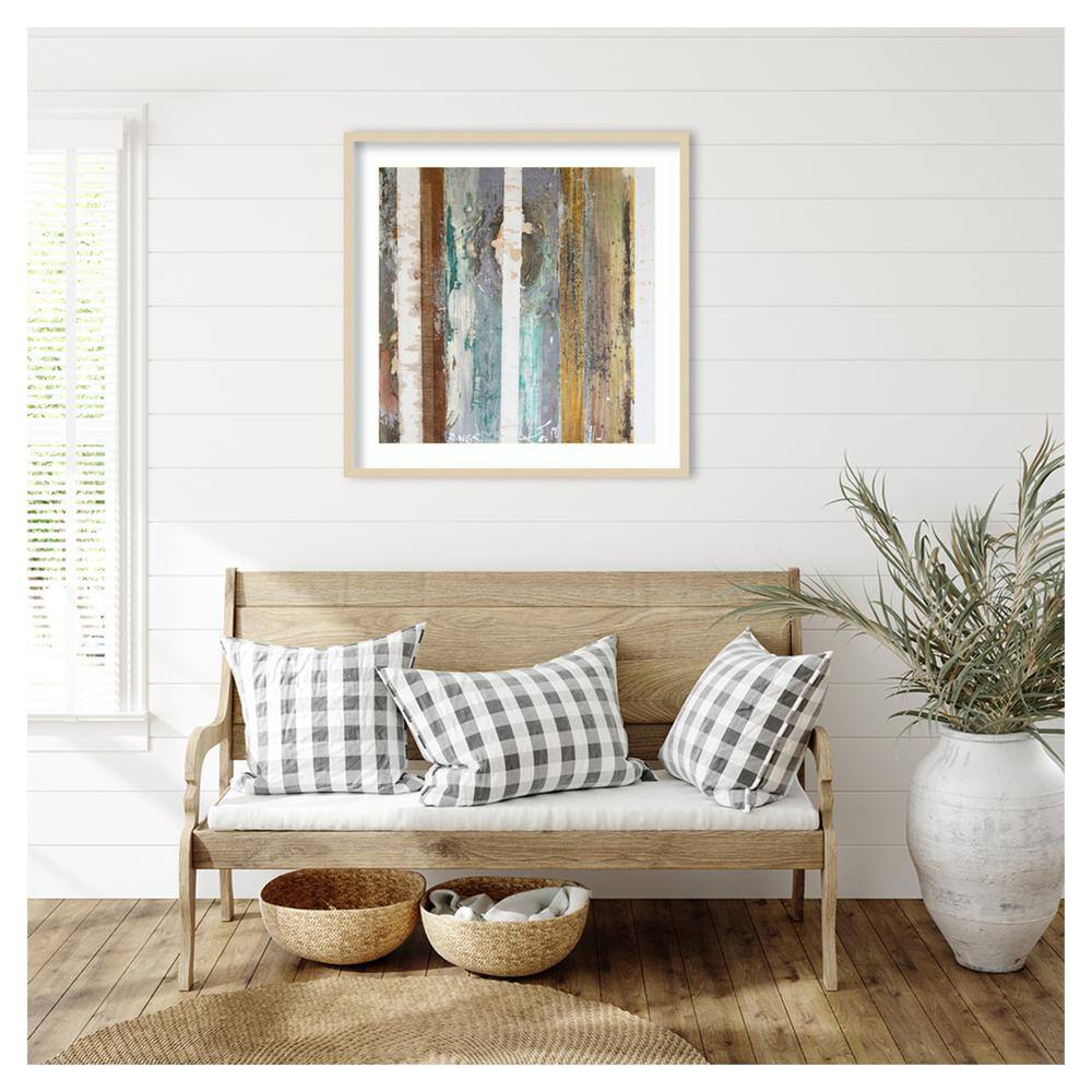 Textured Grain IV Abstract Expressionism Framed Wall Art in Svelte Natural