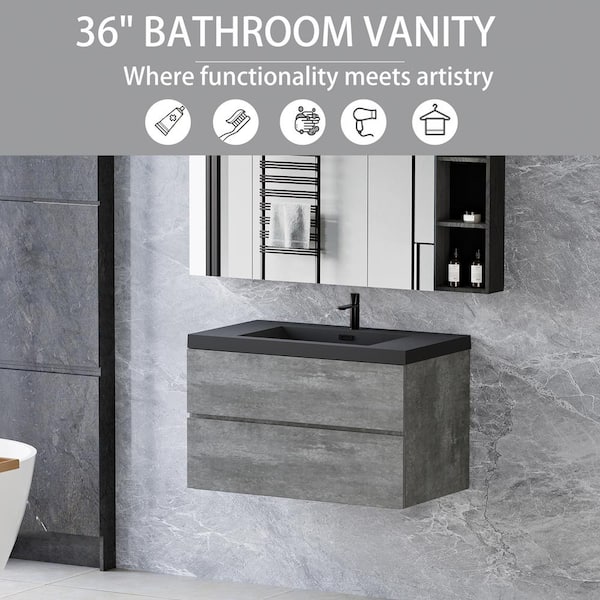 JimsMaison 36 in. W x 20 in. D x 22 in. H Single Sink Wall-Mounted
