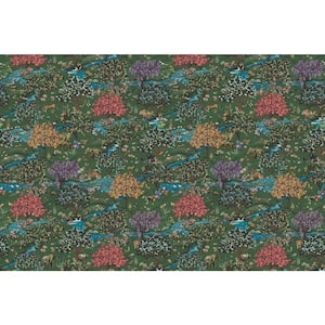 Multi Enchanting Forest and Hills Print Non Woven Non-Pasted Textured Wallpaper 57 sq. ft.